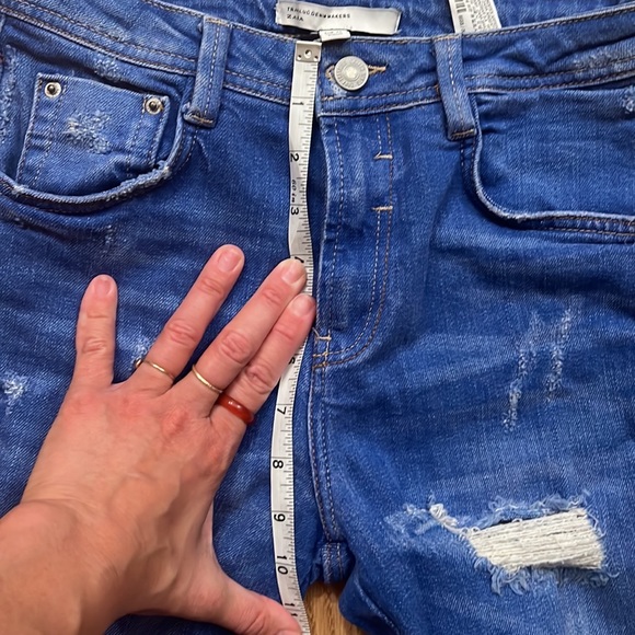 Zara Trafaluc High/Mid Rise Distressed Jeans - Picture 5 of 7